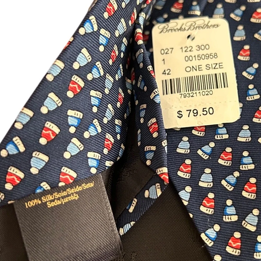 New W/Tags Brooks Brothers Men's Novelty Necktie Silk Winter Holiday $79.50 MSRP